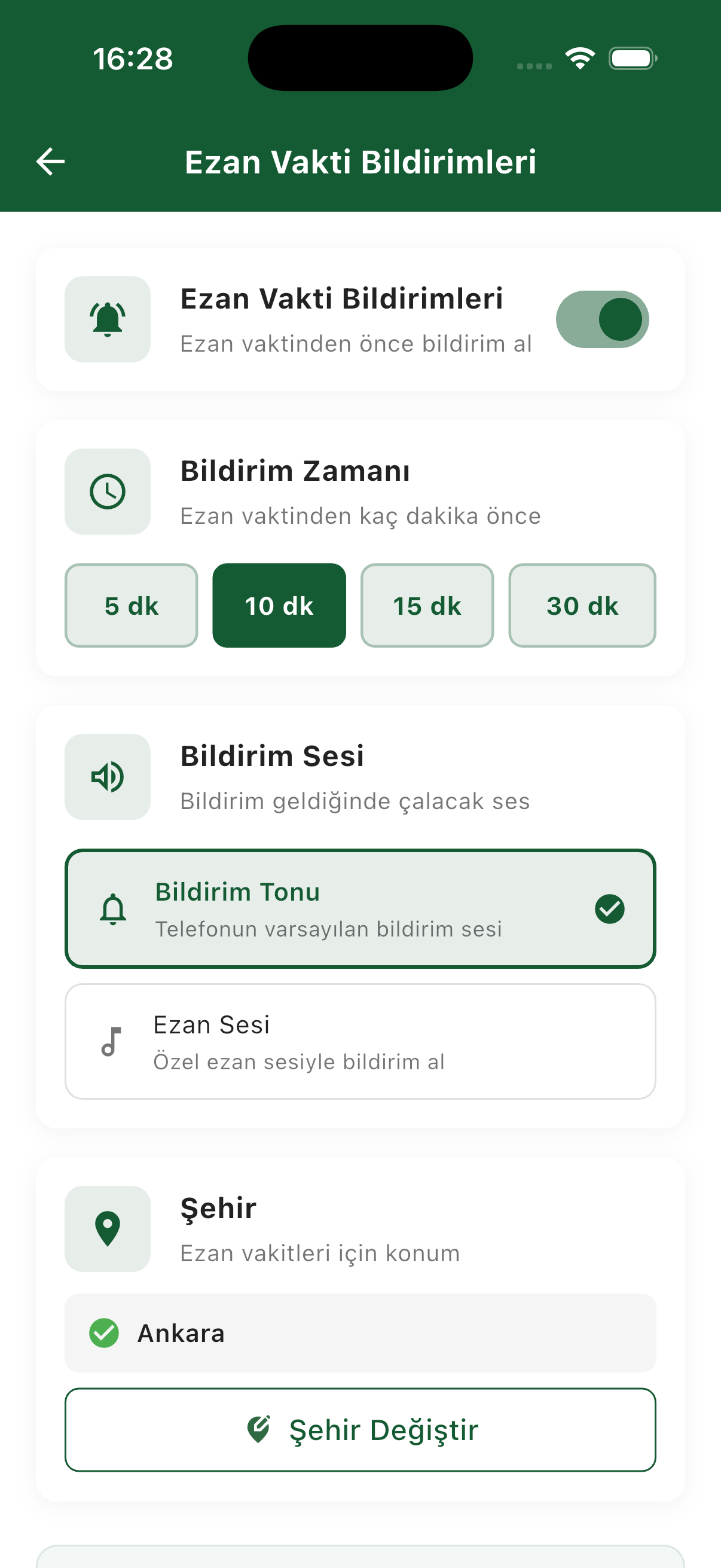 Namaz Bildirimleri
